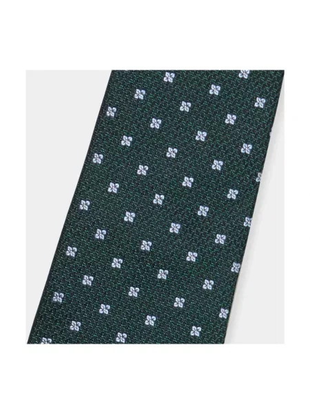 Jedwabny krawat Brooks Brothers w kwiatki zielony