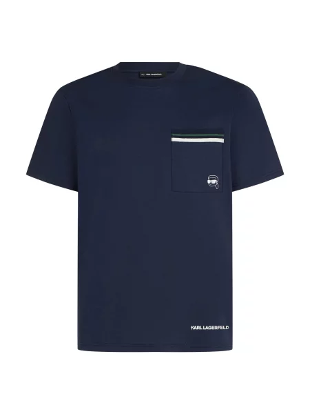 Karl Lagerfeld Tricou Ikon albastru închis / verde alb