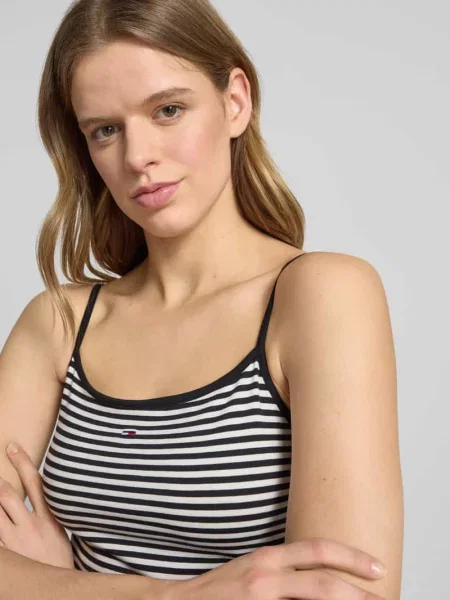 Top Tommy Jeans na ramiączkach czarny