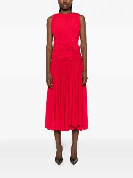 Rochie midi Brandon Maxwell drapată roșu