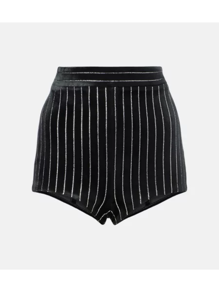 Aksamitne szorty Alex Perry z kryształkami czarne