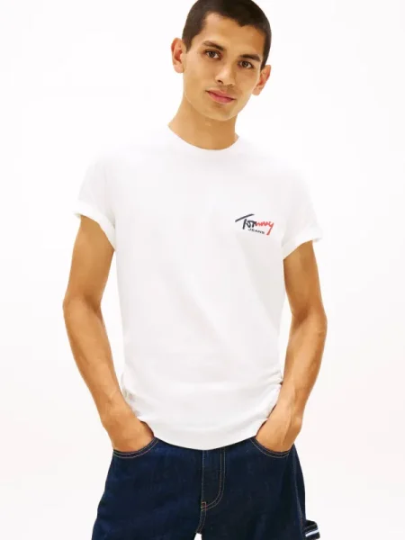 Tricou Tommy Hilfiger Jeans alb