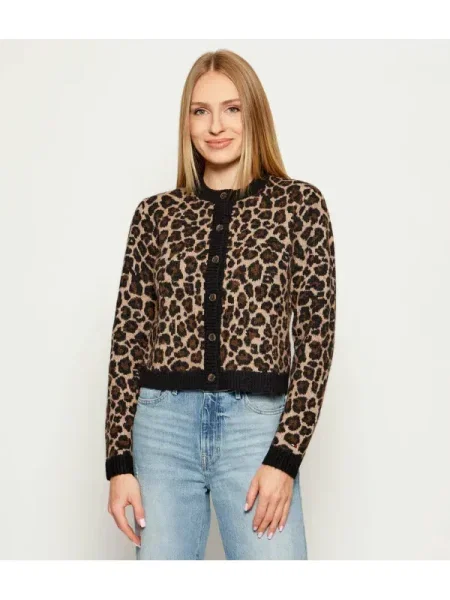 Tommy Jeans Cardigan Leopard maro