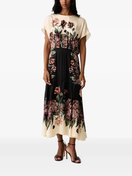 Rochie midi Farm Rio cu model floral cu imagine negru