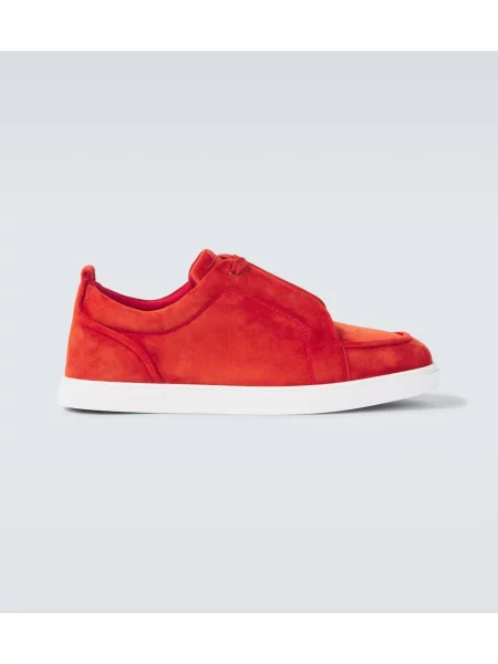 Sneakerși Christian Louboutin din piele de căprioară roșu