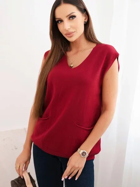 Pulover Kesi Włoski fără mâneci negru