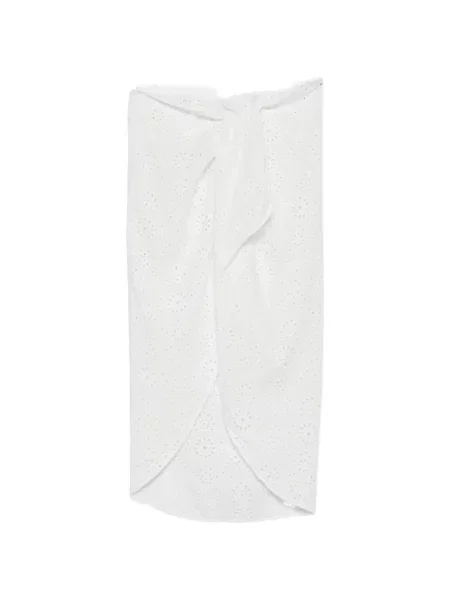 Fustă midi Mc2 Saint Barth cu broderie plic alb