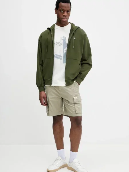 Szorty jeansowe Calvin Klein Jeans beżowe