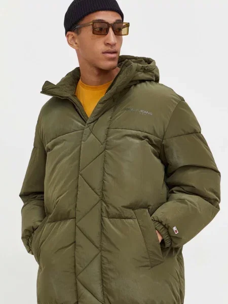 Яке Tommy Jeans зимен модел зелено
