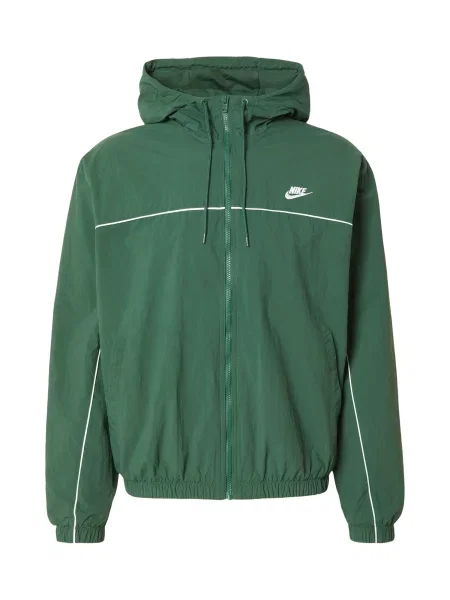 Nike Sportswear Geacă de primăvară-toamnă CLUB ATHLETE verde închis alb