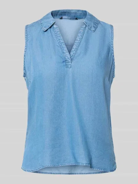 Bluzka bez rękawów z lyocellu o kroju regular fit model HARPER' Vero Moda niebieska