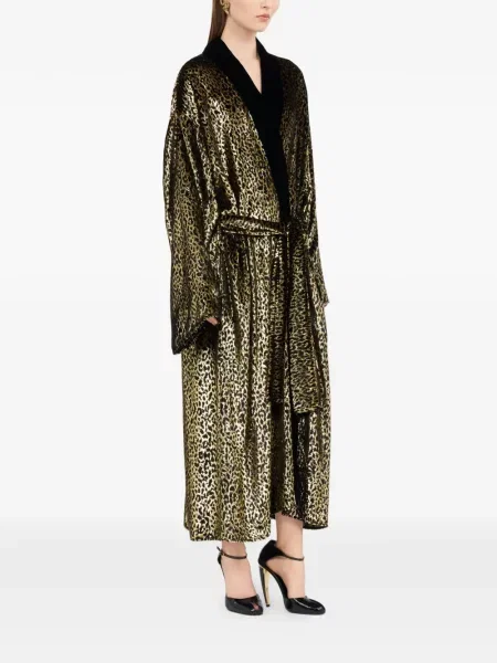 Palton Roberto Cavalli cu imagine cu model leopard auriu