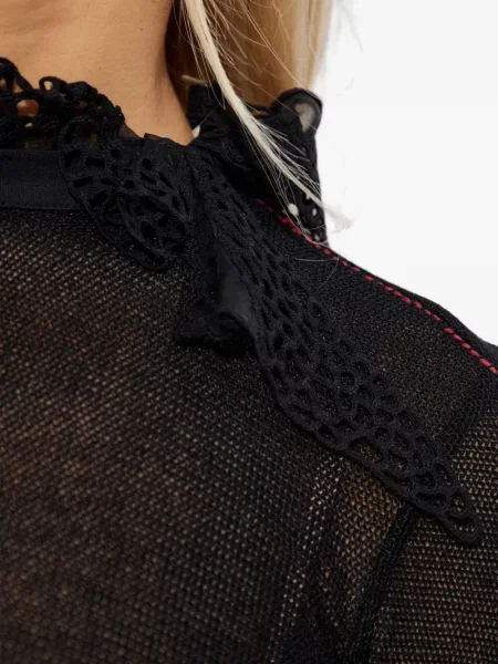 Top Isabel Marant din dantelă negru