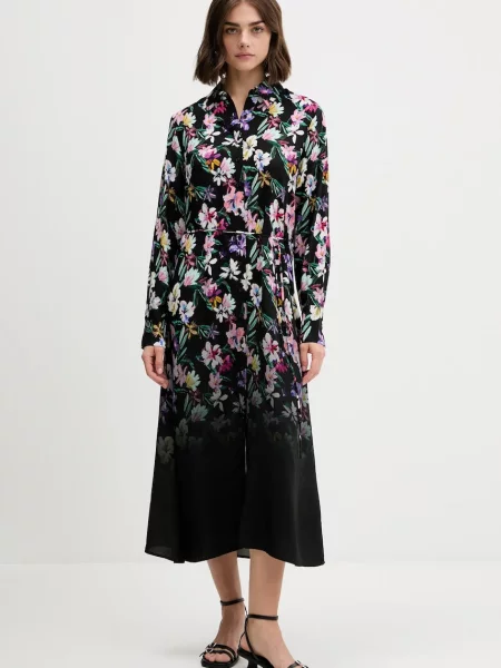 Desigual rochie CAMISERO midi drept negru