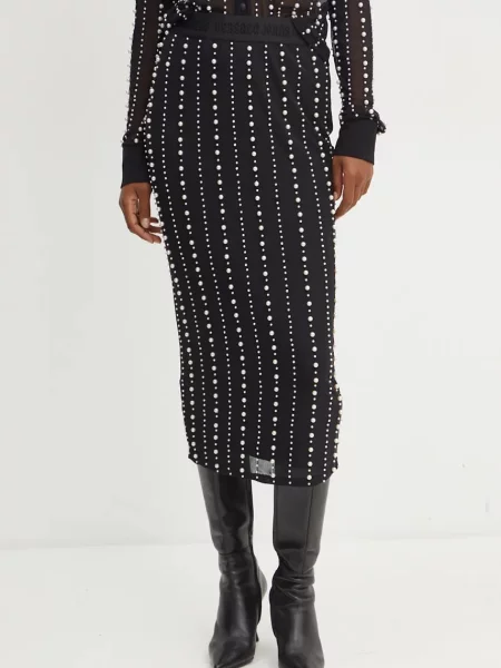 Fustă din denim Versace Jeans Couture negru