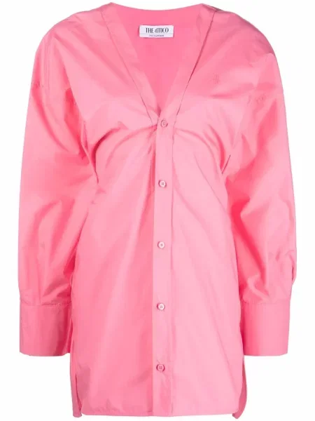 Rochie mini The Attico cu decolteu în V de costum roz