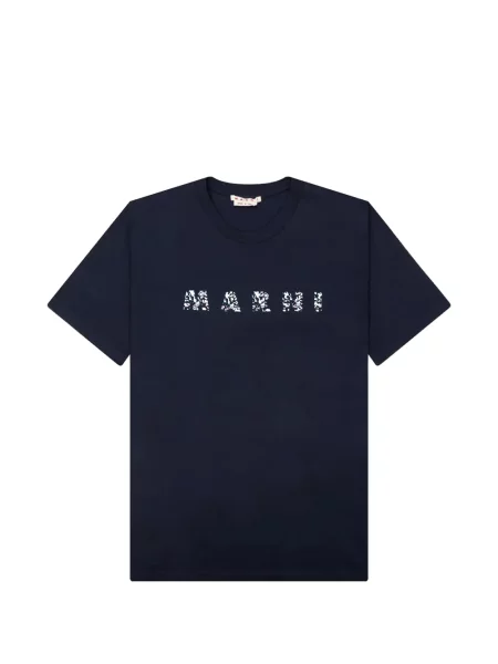 Krátké tričko Marni s potiskem modré