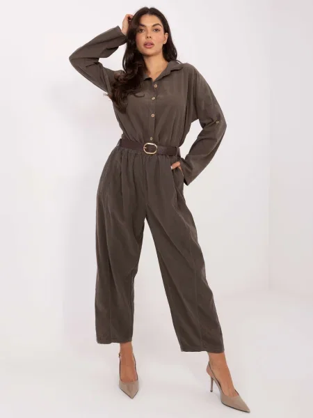 Salopetă Italy Moda lungă kaki