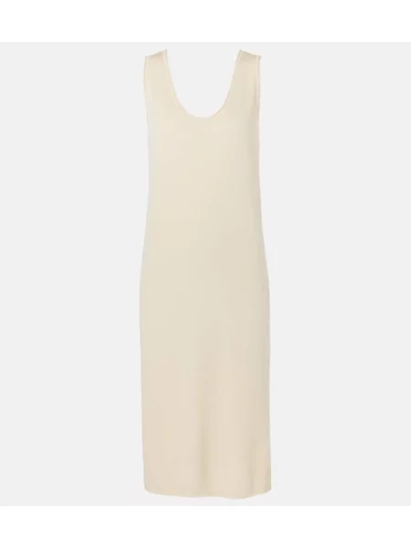 Rochie midi The Row de mătase până la genunchi de costum alb