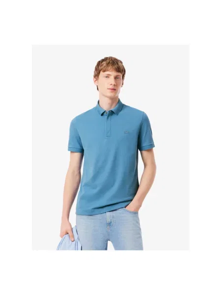 Koszulka polo Lacoste ze stretchu niebieska