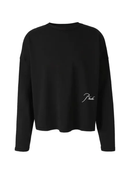 Lung tricou Rhude cu imagine negru