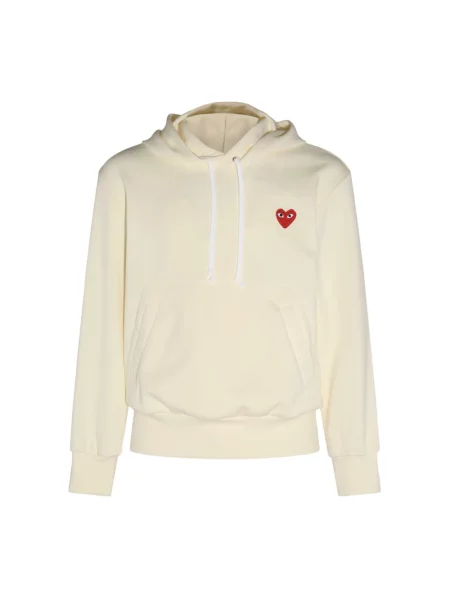 Bluza z kapturem Comme Des Garcons Play z kapturem beżowa