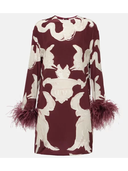 Rochie Valentino de mătase cu imagine bordo