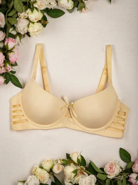 Sutien Push Up cu Decupaje Laterale Biathy bej