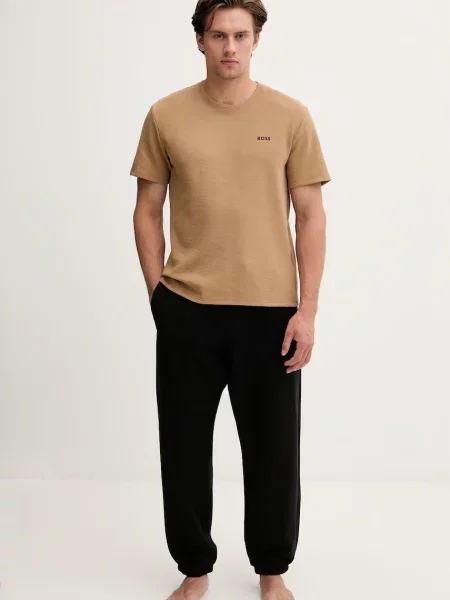 BOSS lounge tričko pánske Waffle T-Shirt béžová
