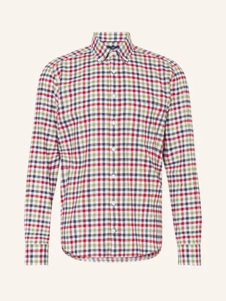 Strokesman's Koszula Flanelowa Regular Fit rot biała