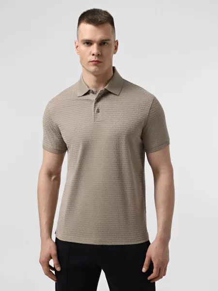 Поло Emporio Armani из лиоцела бежевое