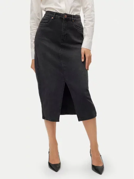 VERO MODA Sijonas VERI juodo džinso juoda