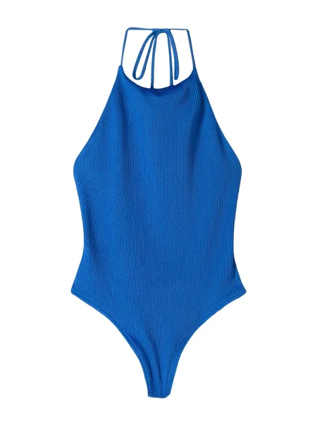 Bershka Bodi majica kraljevo modra