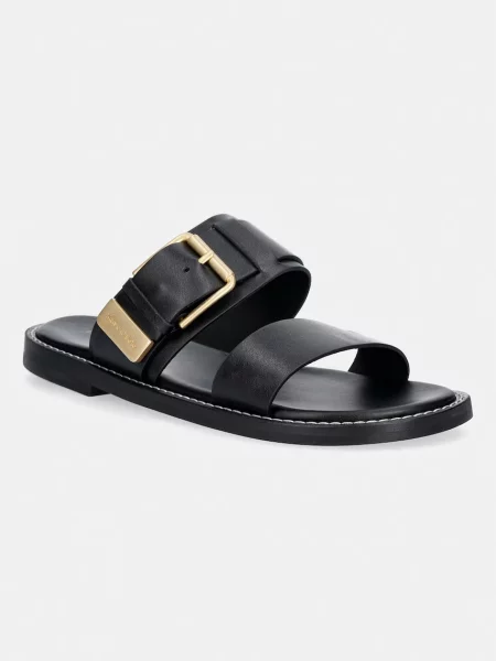 Marc O'Polo papuci pentru femei din piele Stina 1A negru