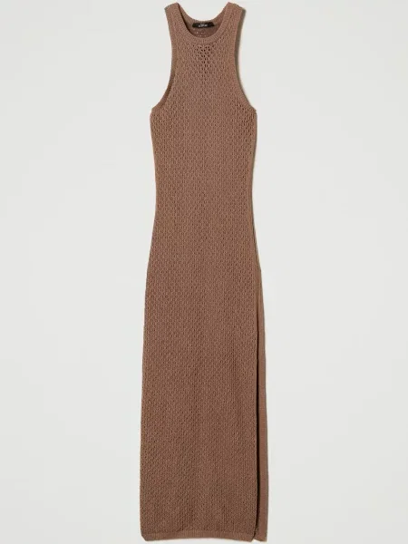 Rochie midi Twinset până la genunchi de costum maro