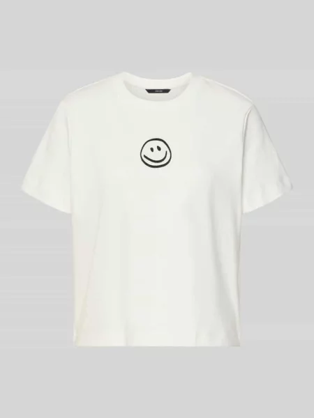 Oversize’owy T-shirt z czystej bawełny model SARA METTE' Vero Moda biała