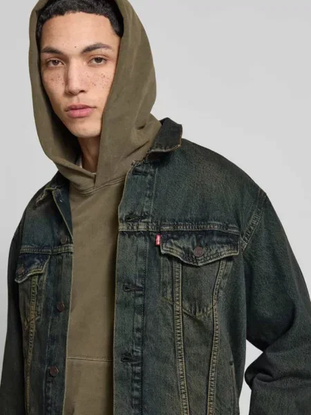 Kurtka jeansowa o kroju relaxed fit z czystej Model TRUCKER' Levi's granatowa