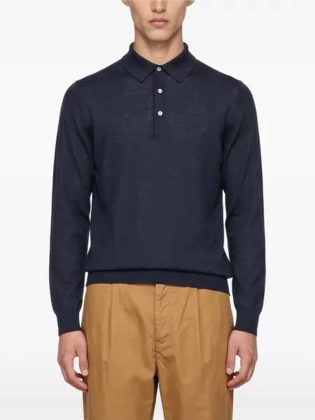 Lung tricou polo Tagliatore albastru