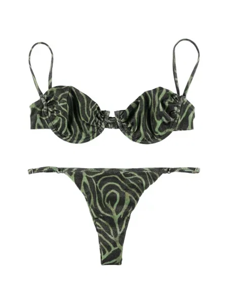 Bikini Matinèe cu imagine cu model zebră verde