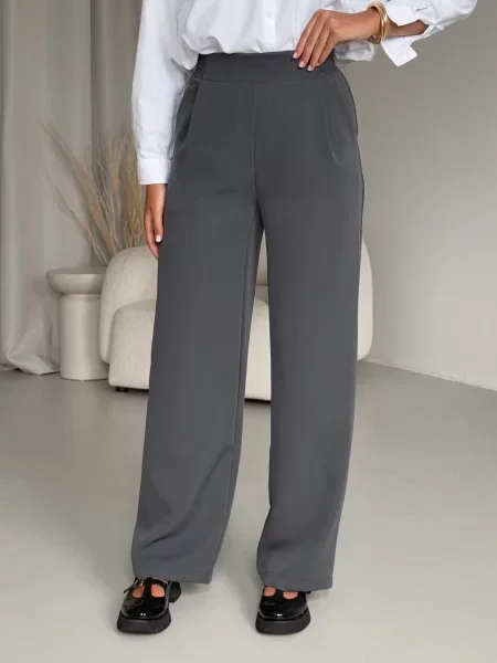 Штани палаццо Merlini бавовна/поліестер сірий