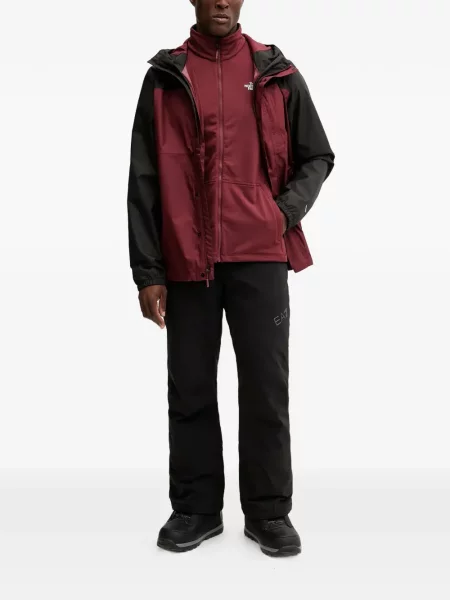 Geacă The North Face cu glugă roșu