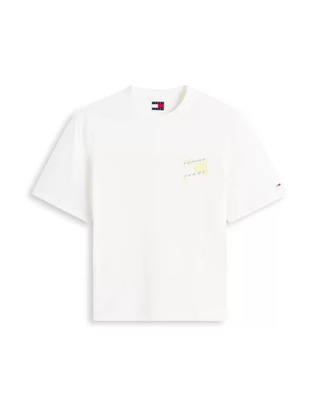 Tommy Jeans Majica golobje modra / rumena bela