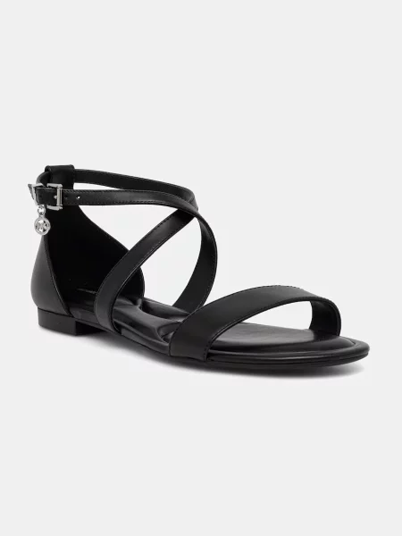 MICHAEL Michael Kors sandali z ravnim podplatom usnjeni Alexa Flex Flat Sandal črna