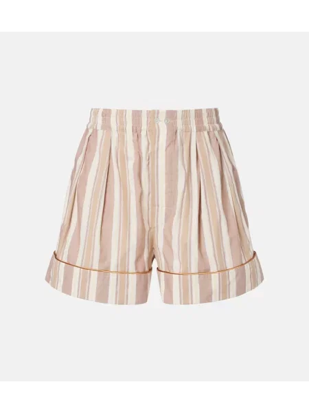 Pantaloni scurți Saint Laurent cu dungi bej