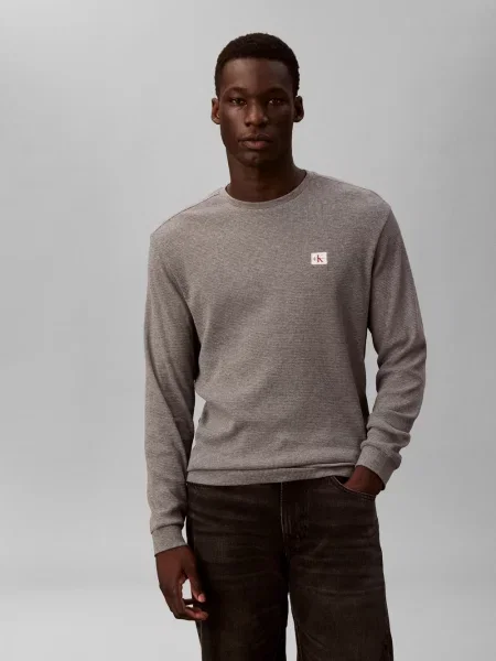 Calvin Klein Jeans koszula z długim rękawem Mężczyźni marmurkowy S szary