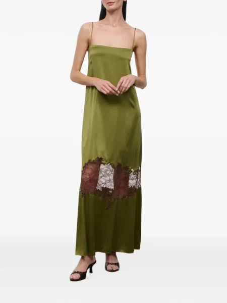 Rochie Staud de mătase verde