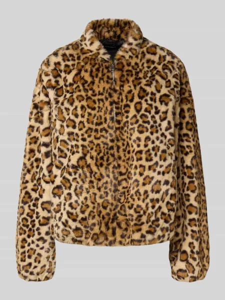 Kurtka z imitacji futra o kroju regular fit ze wzorem na całej powierzchni model ‘SONJALIGA’ Vero Moda