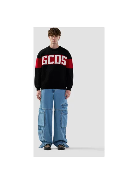 Sweter Gcds wełniany z logo czarny