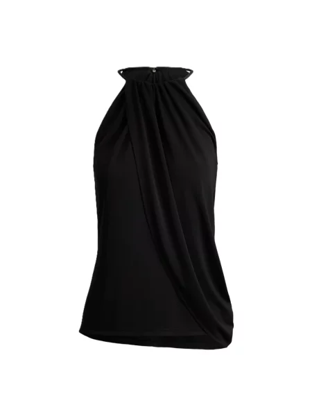 Top Lauren Ralph Lauren z okrągłym dekoltem czarny