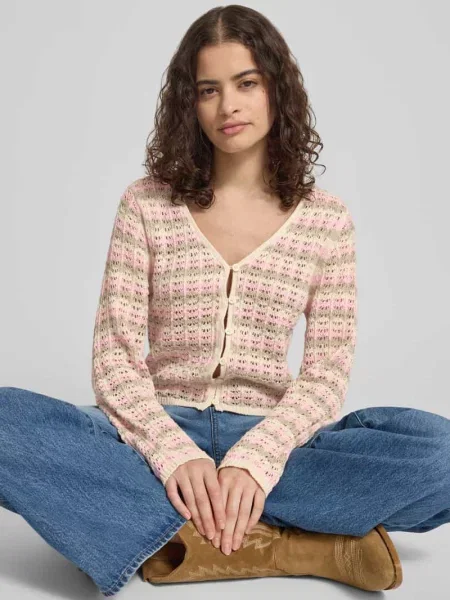Kardigan rozpinany o kroju regular fit z Mieszanka bawełny Model ASA' Only różowy